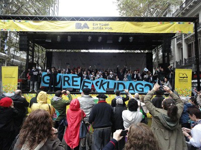 En el pasado festival "Buenos Aires Celebra el País Vasco" ya hubo algunas muestras de apoyo a Gure Esku Dago (foto EuskalKultura.com)